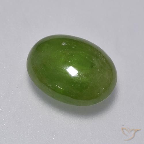 3.56 ct Green Sphene Stone, Natural Sphene in Oval Cabochon Shape for Sale