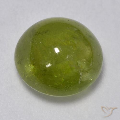 3.24 ct Green Sphene Stone, Natural Sphene in Round Cabochon Shape for Sale