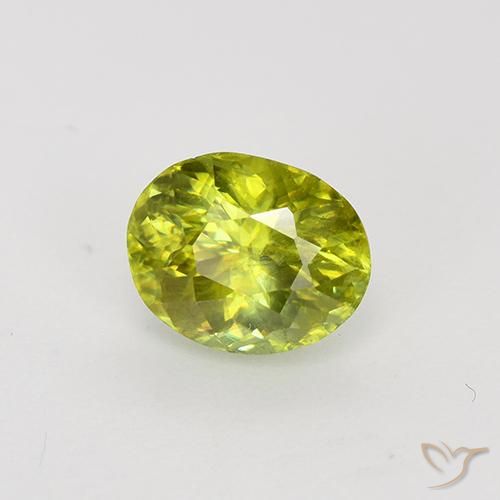 1.28 ct Yellow Sphene Stone, Natural Sphene in Oval Facet Shape for Sale