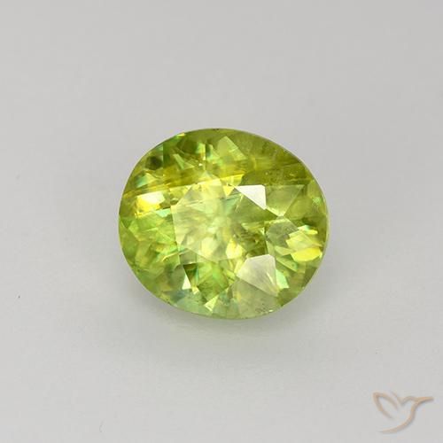 1.22 ct Yellow Sphene Stone, Natural Sphene in Oval Facet Shape for Sale