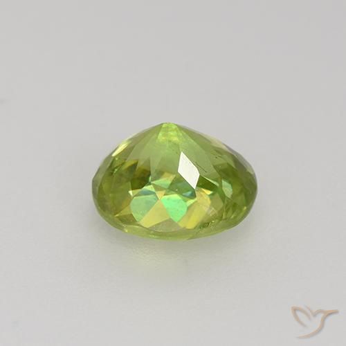 Sphene Gemstone in 6.7 x 5.9 mm Size for Sale, Sphene Stone in Bright Lemon Yellow Color
