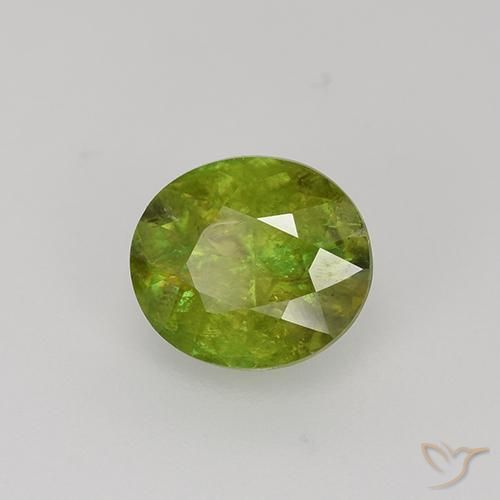 1.19 ct Green Sphene Stone, Natural Sphene in Oval Facet Shape for Sale