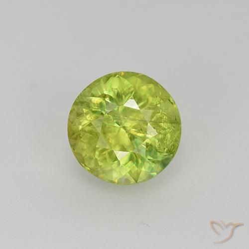 1.19 ct Yellow Sphene, 6.3 mm Round Cut From Sri Lanka, Photo A