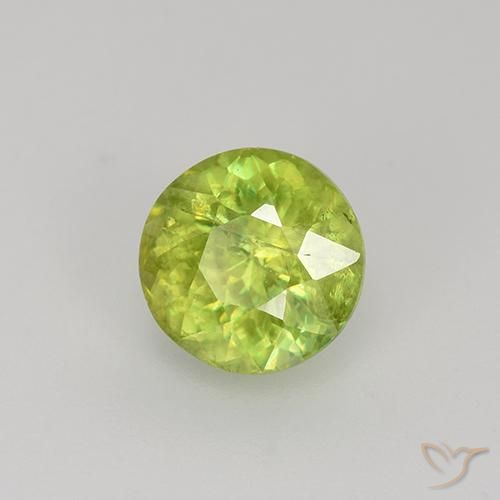 1.19 ct Yellow Sphene Stone, Natural Sphene in Round Facet Shape for Sale