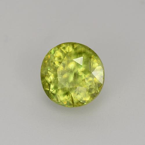 1.13 ct Yellow Sphene Stone, Natural Sphene in Round Facet Shape for Sale