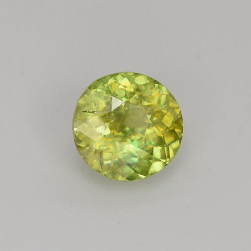 0.96 ct Yellow Sphene Stone, Natural Sphene in Round Facet Shape for Sale