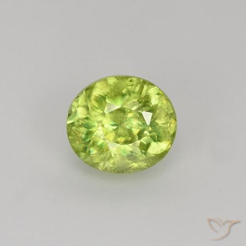 1.00ct Natural Light Yellow Sphene, Oval, VS-SI