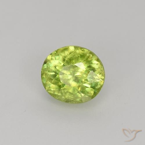 1.00 ct Yellow Sphene Stone, Natural Sphene in Oval Facet Shape for Sale