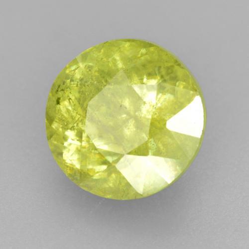 1.23 ct Yellow Sphene Stone, Natural Sphene in Round Facet Shape for Sale