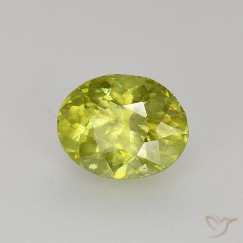 1.18 ct Yellow Sphene Stone, Natural Sphene in Oval Facet Shape for Sale