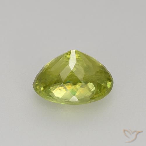 Sphene Gemstone in 7.1 x 5.6 mm Size for Sale, Sphene Stone in Lemon Yellow Color