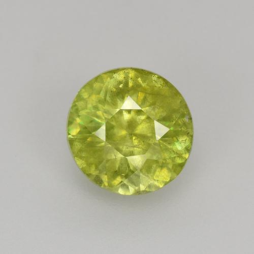Medium Yellow Sphene Gem - 1.2ct Round Facet (ID: 526315)