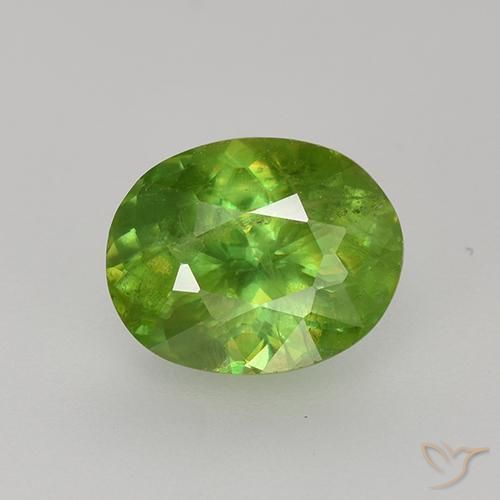 1.36 ct Green Sphene, 7.6 x 6.1 mm Oval Cut From Sri Lanka, Photo A
