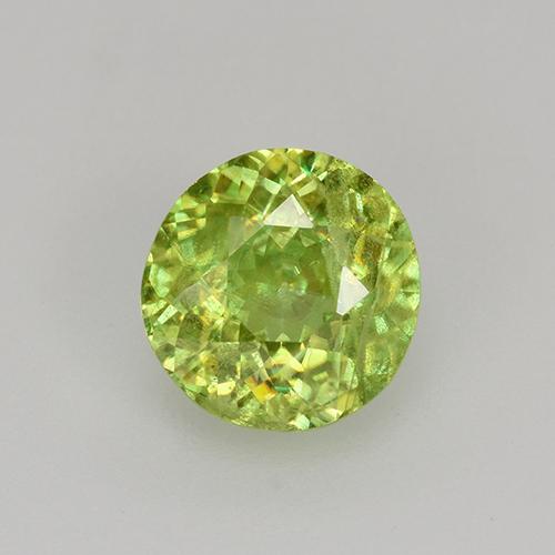 Bright Lemon Yellow Sphene Gem - 0.8ct Round Facet (ID: 526318)
