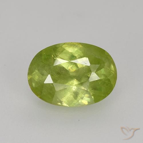 1.19 ct Yellow Sphene, 7.9 x 5.7 mm Oval Cut From Sri Lanka, Photo A