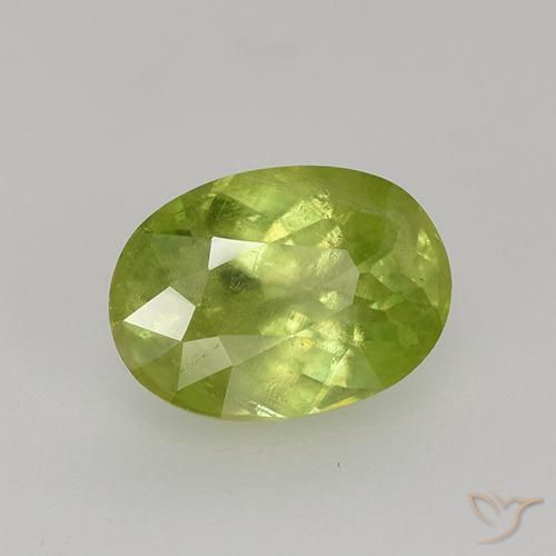 1.19 ct Yellow Sphene Stone, Natural Sphene in Oval Facet Shape for Sale