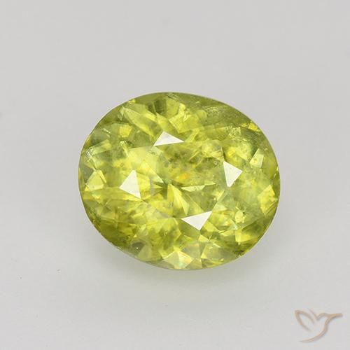 1.12 ct Yellow Sphene, 6.7 x 5.8 mm Oval Cut From Sri Lanka, Photo A