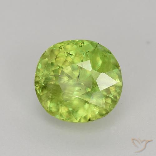 1.32 ct Green Sphene Stone, Natural Sphene in Oval Facet Shape for Sale