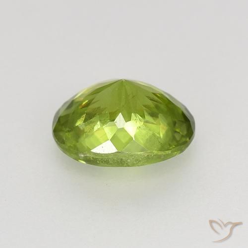Sphene Gemstone in 6.7 x 5.6 mm Size for Sale, Sphene Stone in Lively Yellowish Green Color