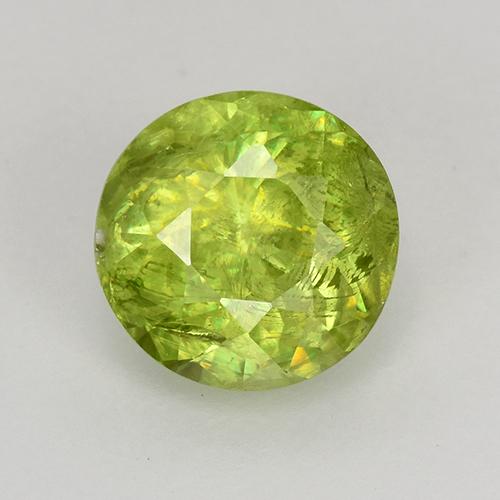 Lively Yellowish Green Sphene Gem - 1.1ct Round Facet (ID: 526429)