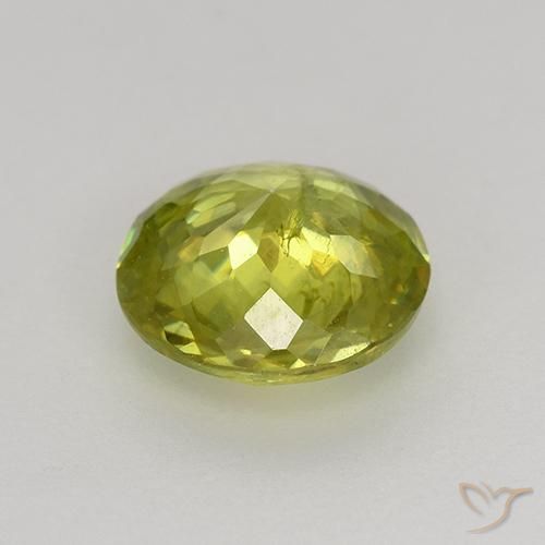 Sphene Gemstone in 7 mm (calibrated) Size for Sale, Sphene Stone in Medium Green Color