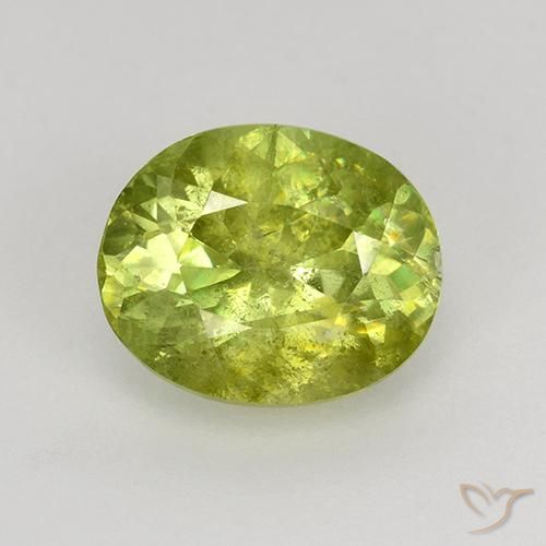 1.19ct Natural Warm Forest Green Sphene, Oval, VS-SI