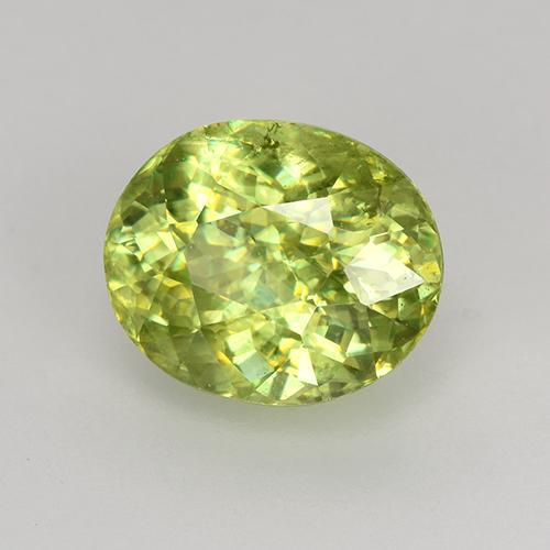 1.68 ct Yellow Sphene Stone, Natural Sphene in Oval Facet Shape for Sale