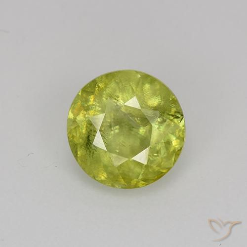 1.18 ct Yellow Sphene, 6.7 mm Round Cut From Sri Lanka, Photo A