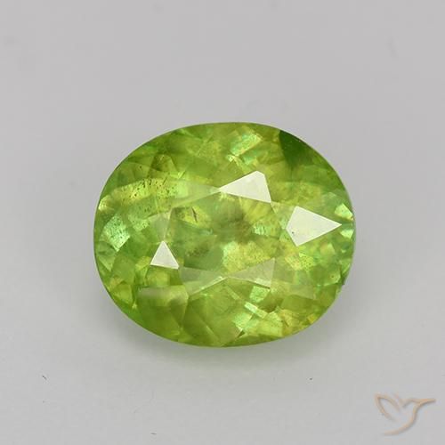 2.47 ct Green Sphene, 8.8 x 7.6 mm Oval Cut From Sri Lanka, Photo A