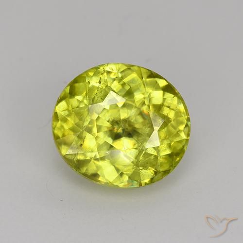 1.68 ct Yellow Sphene, 7.9 x 7.1 mm Oval Cut From Sri Lanka, Photo A