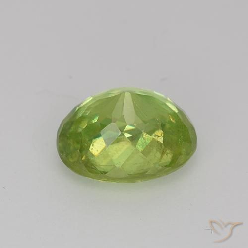 Sphene Gemstone in 7.6 x 6.1 mm Size for Sale, Sphene Stone in Lively Green Color