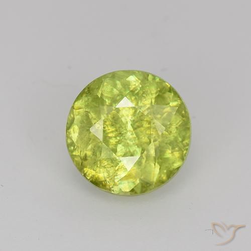 1.27 ct Yellow Sphene, 6.6 mm Round Cut From Sri Lanka, Photo A