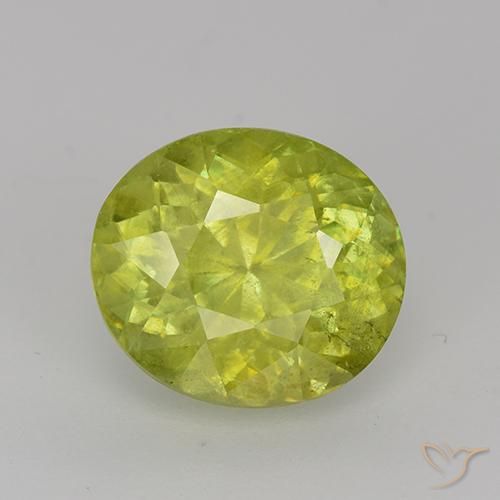 2.65 ct Yellow Sphene, 8.8 x 7.7 mm Oval Cut From Sri Lanka, Photo A