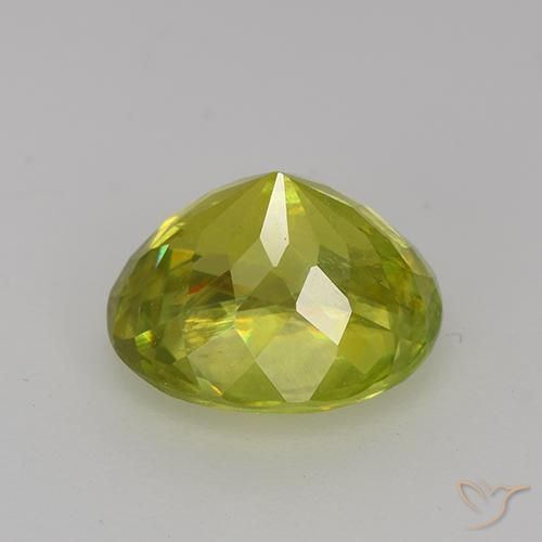 Sphene Gemstone in 8.8 x 7.7 mm Size for Sale, Sphene Stone in Medium Yellow Color