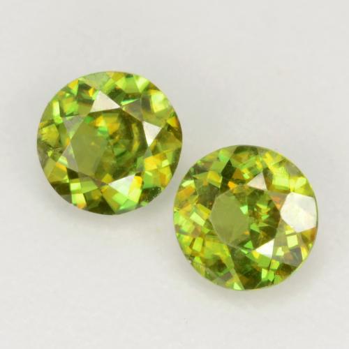 0.58 ctw Green Sphene Gemstones, Sphene Gems in Round Facet Shape for Sale.