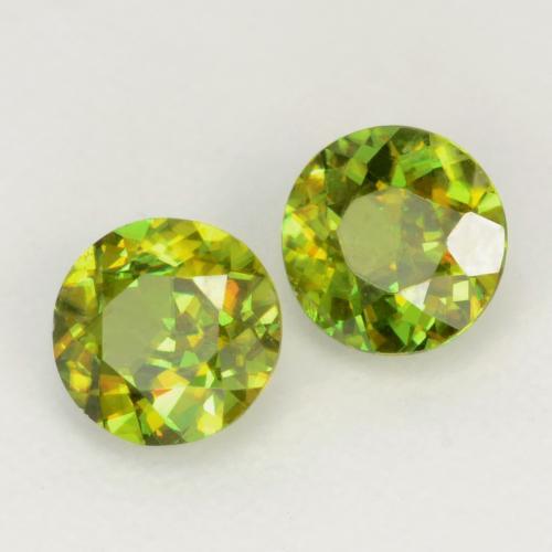 0.58 ctw Green Sphene Stones, Natural Sphene in Round Facet Shape for Sale
