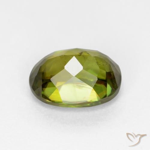 Sphene Gemstone in 6.3 x 4.8 mm Size for Sale, Sphene Stone in Medium-Dark Green Color