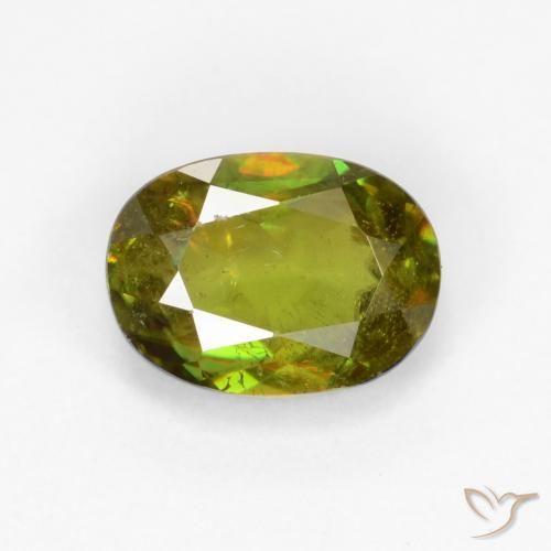 0.70ct Natural Warm Earthy Green Sphene, Oval, VS-SI