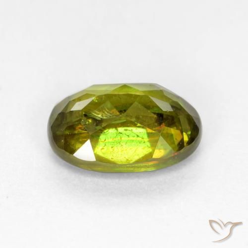 Sphene Gemstone in 6.3 x 4.6 mm Size for Sale, Sphene Stone in Warm Earthy Green Color