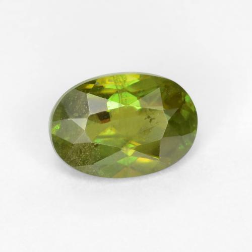 0.58 ct Green Sphene Stone, Natural Sphene in Oval Facet Shape for Sale
