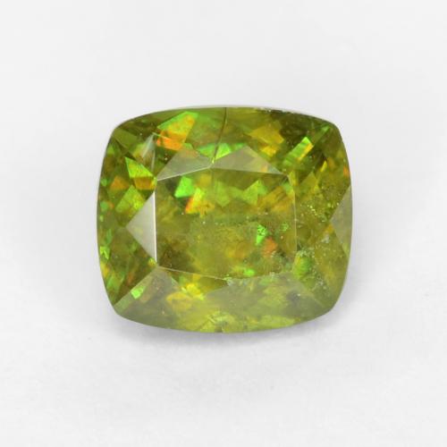 Verde bosque cálido Esfena Gema - 0.7ct Corte en Forma Cojín (ID: 544439)