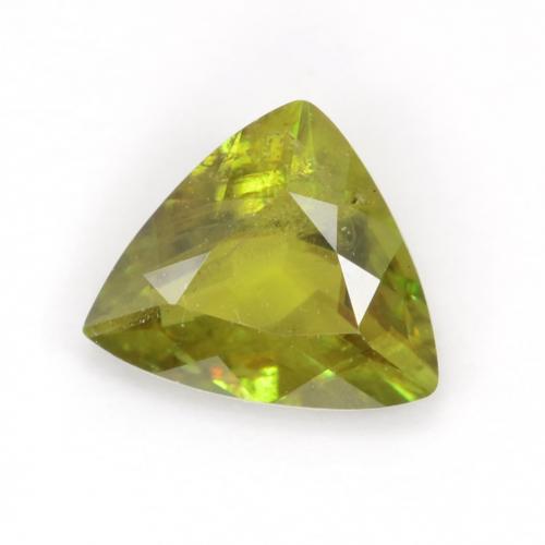 Yellowish Green Sphene Gem - 0.5ct Trillion Facet (ID: 544441)