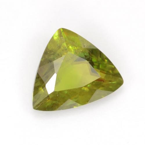 0.46 ct Green Sphene Stone, Natural Sphene in Trillion Facet Shape for Sale