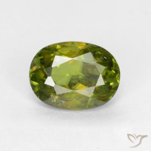 0.65ct Natural Warm Earthy Green Sphene, Oval, SI