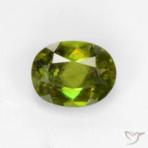 0.74 ct Green Sphene, 5.8 x 4.6 mm Oval Cut From Sri Lanka, Photo A