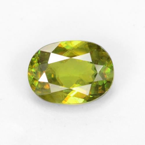 Warm Earthy Green Сфен Камень - 0.6ct Фасетный Овал (ID: 544603)