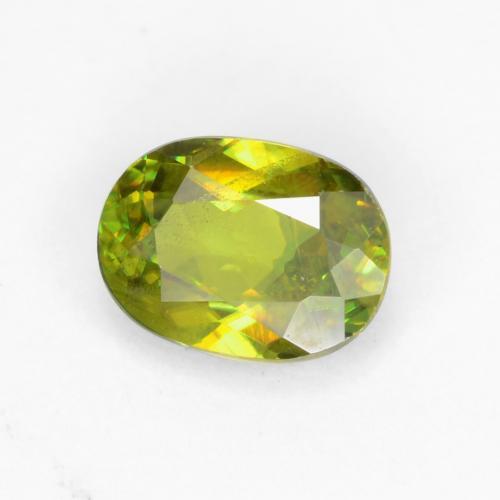 0.56 ct Green Sphene Stone, Natural Sphene in Oval Facet Shape for Sale