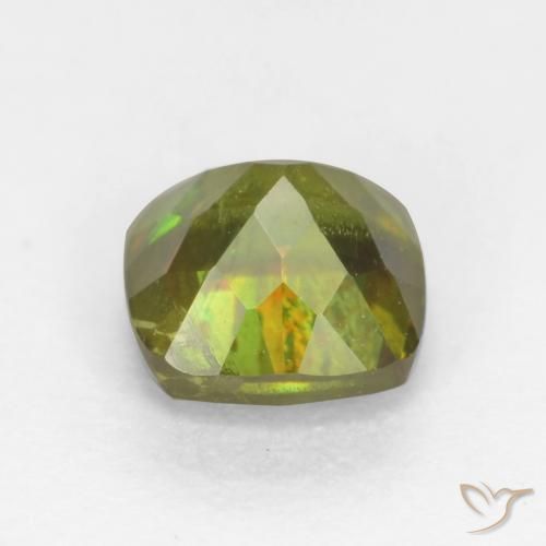 Sphene Gemstone in 5 x 4.7 mm Size for Sale, Sphene Stone in Warm Earthy Green Color