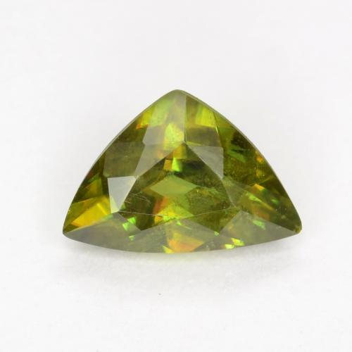 Warmes Erdgrün Sphen Edelstein - 0.5ct Trillantschliff (ID: 545135)