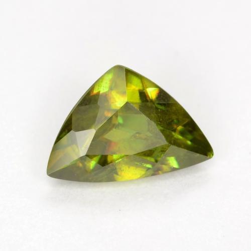 0.50 ct Green Sphene Stone, Natural Sphene in Trillion Facet Shape for Sale